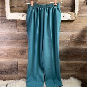 Alia Petites Ladies Teal Elastic Waist Dress Pants, Size 12 Petite